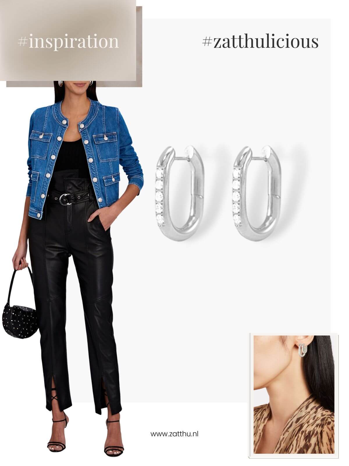 Jira oorringen met zirkonia large