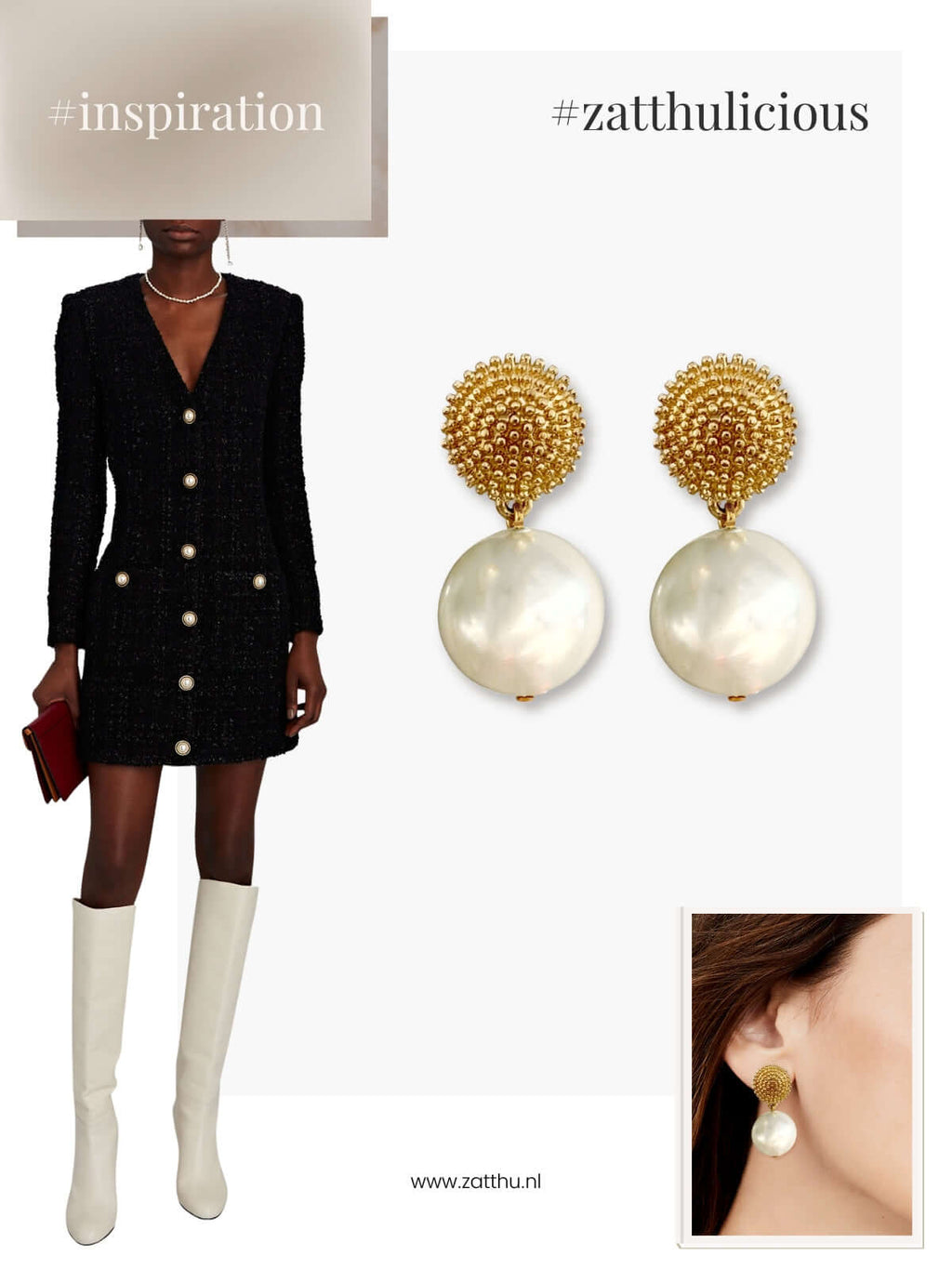 Jois oorbellen met grote parel