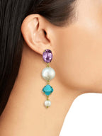 Joka multicolor oorbellen kristal en parel