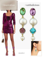 Joka multicolor oorbellen kristal en parel