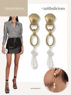 Iman statement oorbellen met druppel