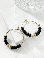 Imoa oorringen met zwarte kraaltjes