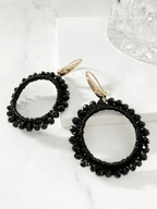 Inas oorbellen met zwarte kraaltjes