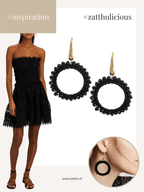 Inas oorbellen met zwarte kraaltjes