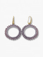 Inci oorbellen met paarse kraaltjes