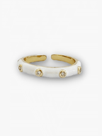 Inwe ring wit met steentjes