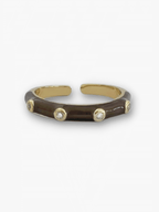 Inya ring bruin met steentjes