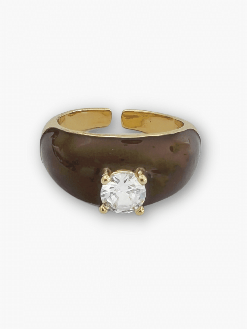 Irem statement ring bruin met steen