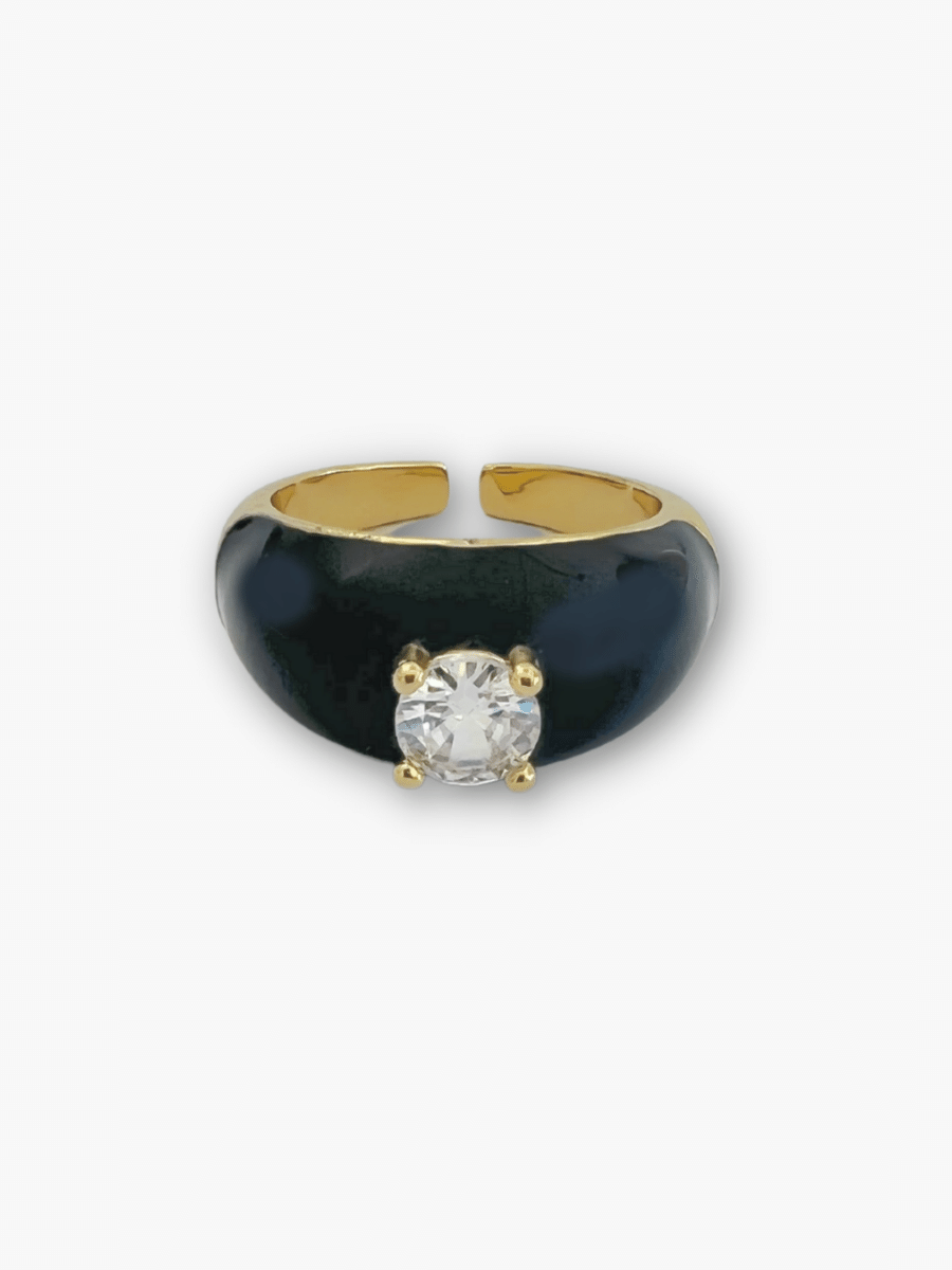 Iren statement ring blauw met steen