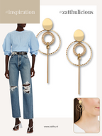 Irge lange goudkleurige oorbellen