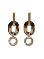 Irit oorringen met dierenprint resin schakel