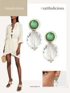 Isis oorbellen met kristal en groene steen