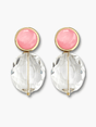 Iske oorbellen met kristal en roze steen
