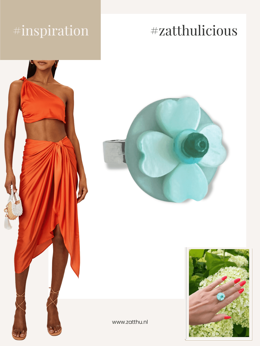 Isya statement ring met bloem