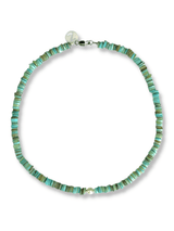 Itse turquoise kralenketting van schelp