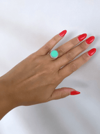 Ivah ring met mintkleurige steen