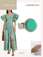 Ivah ring met mintkleurige steen