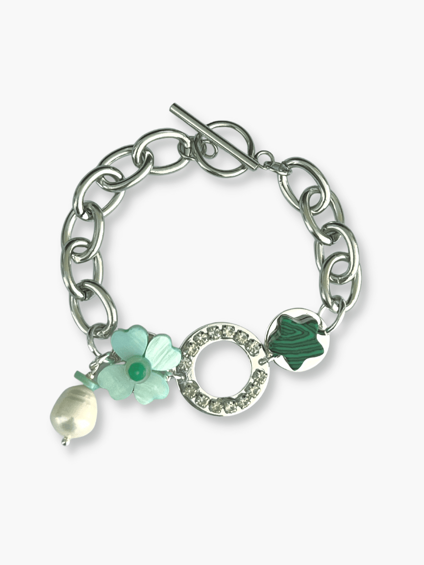 Ivet statement armband met bloem