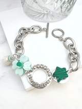 Ivet statement armband met bloem