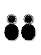 Joan Statement-Ohrringe aus schwarzem Kristall