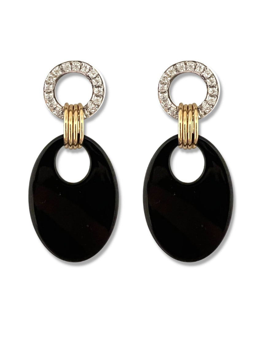 Jodi statement earrings black with zirconia