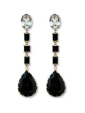 Joek lange statement oorbellen zwart kristal