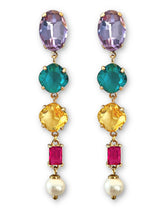 Jomi multicolor crystal earrings with pearl