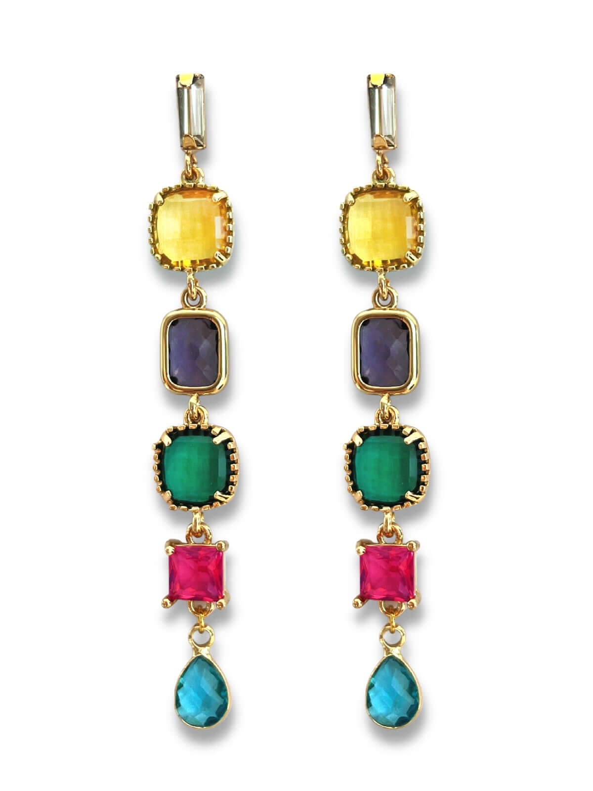 Jona multicolor oorbellen kristal